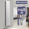 Aquamarin® Radiateur Vertical - à Panneau Plat Double, 1800 X 304 X 69 Mm, Acier, Blanc - Chauffage Central Pour Salle De Bain, Salon, Cuisine, Couloir, Chambre à Coucher