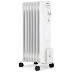 Radiateur électrique Bain D'huile 1500W OCEANIC - 3 Puissances - 7 éléments - Blanc - Mobile