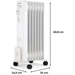 Radiateur électrique Bain D'huile 1500W OCEANIC - 3 Puissances - 7 éléments - Blanc - Mobile -Chauffage Équipement Magasin 74724306 4