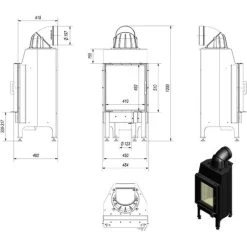 Insert Cheminée NADIA 8 - 7 KW -Chauffage Équipement Magasin 75231856 4