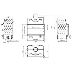 Insert De Cheminée 80 CM EVO 17kW 9 Insert De Cheminée 80 CM EVO 17kW -Chauffage Équipement Magasin 75232060 5