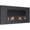 Augusto - Cheminée Encastrée Au Bioéthanol Avec 2 Brûleurs De 1,5 Litre. Cheminée Au Bioéthanol En Acier Inoxydable Et Verre Trempé. 110x54 Cm Couleur Noir