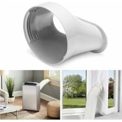 YIDOMDE Climatiseur Adaptateur De Tuyau De Fenêtre Interface De Bouche Plate 15cm,T-Audace Adaptateur De Fenêtre Plaque Tube Connecteur Kit De Glissière De Fenêtre Adaptateur Tuyau Climatiseur Mobile