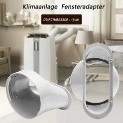 YIDOMDE Climatiseur Adaptateur De Tuyau De Fenêtre Interface De Bouche Plate 15cm,T-Audace Adaptateur De Fenêtre Plaque Tube Connecteur Kit De Glissière De Fenêtre Adaptateur Tuyau Climatiseur Mobile -Chauffage Équipement Magasin 75334803 4