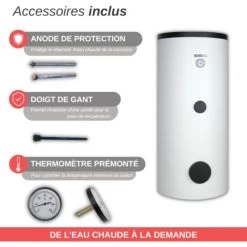 Ballon ECS émaillé KOSPEL 2 échangeurs 200L -Chauffage Équipement Magasin 75338809 3