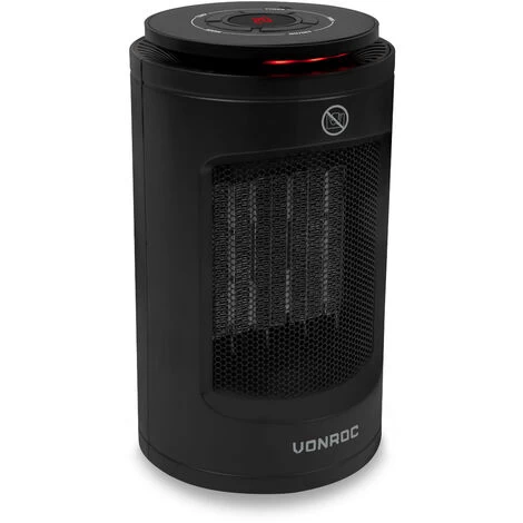 VONROC Radiateur électrique Soufflant - 1200W - Céramique - Noir 3 Positions De Chauffage 1 VONROC Radiateur électrique Soufflant - 1200W - Céramique - Noir 3 Positions De Chauffage