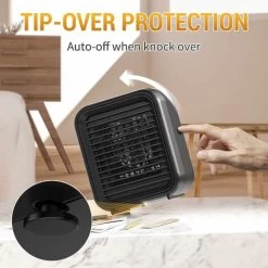 Mini Radiateur Céramique 800W Radiateur Electrique 2 Niveaux De Puissance Mini Radiateur Soufflant électrique Avec Vent Chaud Protection Contre La Surchauffe Et Le Renversement -Chauffage Équipement Magasin 76486821 3