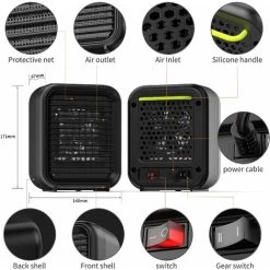 Mini Radiateur Céramique 800W Radiateur Electrique 2 Niveaux De Puissance Mini Radiateur Soufflant électrique Avec Vent Chaud Protection Contre La Surchauffe Et Le Renversement -Chauffage Équipement Magasin 76486821 5