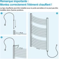 Heilmetz Élément Chauffant Pour Radiateur De Salle De Bain, Thermoplongeur Pour Sèche-serviette Électrique Avec Interrupteur Marche/Arrêt 600W 9 Heilmetz Élément Chauffant Pour Radiateur De Salle De Bain, Thermoplongeur Pour Sèche-serviette Électrique Avec Interrupteur Marche/Arrêt 600W -Chauffage Équipement Magasin 76794771 5