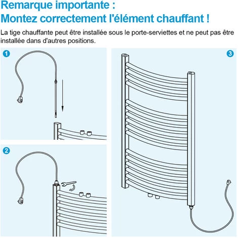 Heilmetz Élément Chauffant Pour Radiateur De Salle De Bain, Thermoplongeur Pour Sèche-serviette Électrique Avec Interrupteur Marche/Arrêt 600W 5 Heilmetz Élément Chauffant Pour Radiateur De Salle De Bain, Thermoplongeur Pour Sèche-serviette Électrique Avec Interrupteur Marche/Arrêt 600W – Image 5