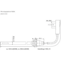 Sogood Résistance Pour Radiateur Blanc Élément Chauffant Pour Sèche-Serviette De Salle De Bain 800W Avec Interrupteur -Chauffage Équipement Magasin 76994188 5