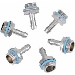 6 Raccords Cannelés Filetés PCS G1/4, Raccord Cannelé En Cuivre Pour Raccords En Cuivre Refroidi Par Eau Avec Anneau En Silicone(7.2mm)