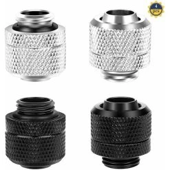 Raccord De Tube De Refroidissement, 4 Pcs Raccord De Compression De Refroidissement Par Eau Raccord De Tube Fileté G1/4 àpour Système De Refroidissement Par Eau De PC