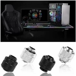 Raccord De Tube De Refroidissement, 4 Pcs Raccord De Compression De Refroidissement Par Eau Raccord De Tube Fileté G1/4 àpour Système De Refroidissement Par Eau De PC -Chauffage Équipement Magasin 79461685 3
