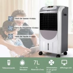 GOPLUS Climatiseur Mobile Avec Chauffage-Rafraîchisseur D'Air-Réservoir7L-3 Modes&3 Vitesses Variables-Minuterie 8H&Télécommande -Chauffage Équipement Magasin 79469861 3