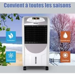 GOPLUS Climatiseur Mobile Avec Chauffage-Rafraîchisseur D'Air-Réservoir7L-3 Modes&3 Vitesses Variables-Minuterie 8H&Télécommande -Chauffage Équipement Magasin 79469861 4