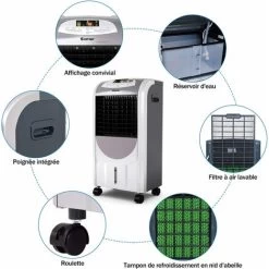 GOPLUS Climatiseur Mobile Avec Chauffage-Rafraîchisseur D'Air-Réservoir7L-3 Modes&3 Vitesses Variables-Minuterie 8H&Télécommande -Chauffage Équipement Magasin 79469861 5