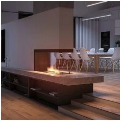 Cheminée Au Bioéthanol Intégrée Design U1000.1 Avec Verre Ouvert Sur 3 Côtés Brûleur De 0,7 Litre -Chauffage Équipement Magasin 79487353 4