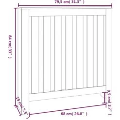 Cache-radiateur Gris 79,5x19x84 Cm Bois Massif De Pin VidaXL -Chauffage Équipement Magasin 80309965 3