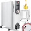 KESSER® Radiateur à Bain D’huile - Chauffage électrique Chauffage à Bain D’huile 2 500 W Radiateur électrique Mobile, Minuterie, Ventilateur, Mise Hors Tension Automatique Réglage Continu De La Te