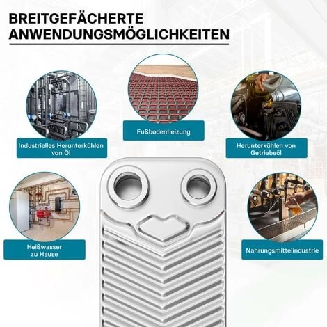 Hrale Échangeur De Chaleur Thermique Inox 50 Plaques Max. 90 KW Eau Solaire 5 Hrale Échangeur De Chaleur Thermique Inox 50 Plaques Max. 90 KW Eau Solaire – Image 5