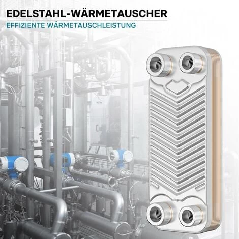 Hrale Échangeur De Chaleur Thermique Inox 10 Plaques Max. 22 KW Eau Solaire 2 Hrale Échangeur De Chaleur Thermique Inox 10 Plaques Max. 22 KW Eau Solaire – Image 2
