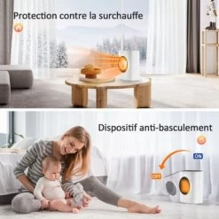 Meykoers Chauffage électrique Soufflant 750-1500W Petit Ménage Chauffage Soufflant Blanc PTC Chaleur Chauffage Silencieux 8 Meykoers Chauffage électrique Soufflant 750-1500W Petit Ménage Chauffage Soufflant Blanc PTC Chaleur Chauffage Silencieux -Chauffage Équipement Magasin 80894755 4