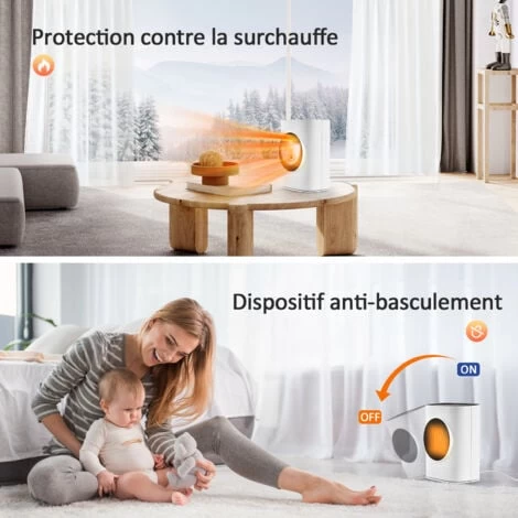 Meykoers Chauffage électrique Soufflant 750-1500W Petit Ménage Chauffage Soufflant Blanc PTC Chaleur Chauffage Silencieux 4 Meykoers Chauffage électrique Soufflant 750-1500W Petit Ménage Chauffage Soufflant Blanc PTC Chaleur Chauffage Silencieux – Image 4