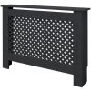 Cache-radiateur Style Maison De Campagne Habillage MDF Anthracite 112x19x82 Cm