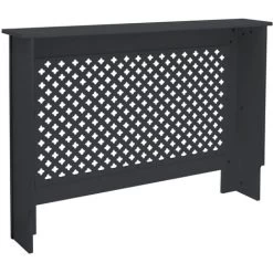 Cache-radiateur Style Maison De Campagne Habillage MDF Anthracite 112x19x82 Cm -Chauffage Équipement Magasin 81220996 3