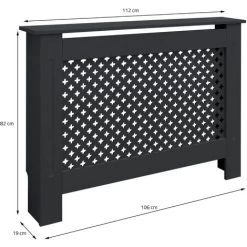 Cache-radiateur Style Maison De Campagne Habillage MDF Anthracite 112x19x82 Cm -Chauffage Équipement Magasin 81220996 5