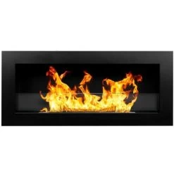 Cheminée Murale écologique Au Bioéthanol Avec Verre Livorno Black -Chauffage Équipement Magasin 81623694 3