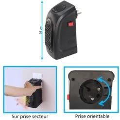 Chauffage D'appoint Electrique Sur Prise Murale 400 W - Ecran LCD Avec Thermostat -Chauffage Équipement Magasin 81923358 3