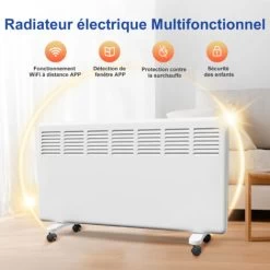 Meykoers Convecteur électrique Blanc 2000W, Radiateur à Inertie 815x85x435mm - Montage Mural Ou Coulissant -Chauffage Équipement Magasin 82143041 4
