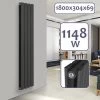 Aquamarin® Radiateur Vertical - à Panneau Plat Double, 1800 X 304 X 69 Mm, Acier, Anthracite - Chauffage Central Pour Salle De Bain, Salon, Cuisine, Couloir, Chambre à Coucher