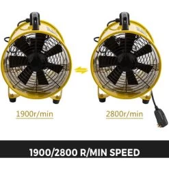 VEVOR Ventilateur De Cylindre Diametre Du Ventilateu, Ventilateur Industriel, Extracteur De Conduit Aerateur DeAir Debit DeAir (10 In / 320 W / Tuyau 10 M) -Chauffage Équipement Magasin 85314691 3