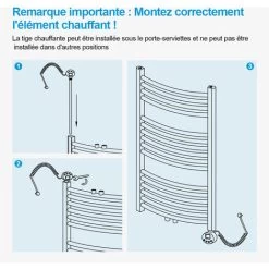 Heilmetz Élément Chauffant Pour Radiateur De Salle De Bain Avec Thermostat, Élément Chauffant Pour Sèche-serviette Électrique Avec Contrôleur De Température Et Fonction De Synchronisation 300W 9 Heilmetz Élément Chauffant Pour Radiateur De Salle De Bain Avec Thermostat, Élément Chauffant Pour Sèche-serviette Électrique Avec Contrôleur De Température Et Fonction De Synchronisation 300W -Chauffage Équipement Magasin 86991429 5
