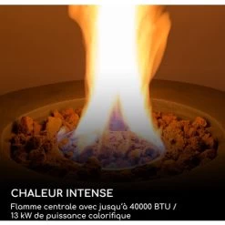 Chauffage à Gaz - Blumfeldt Pilos - 40.000 Btu/13kw - Couverture Brûleur En Acier Inoxydable - Gris Foncé -Chauffage Équipement Magasin 88715621 3