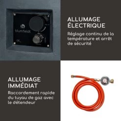 Chauffage à Gaz - Blumfeldt Pilos - 40.000 Btu/13kw - Couverture Brûleur En Acier Inoxydable - Gris Foncé -Chauffage Équipement Magasin 88715621 5