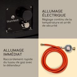 Chauffage à Gaz - Blumfeldt Corinth - 40.000btu/13kw - Couverture Brûleur En Acier Inoxydable - Noir -Chauffage Équipement Magasin 88715634 5