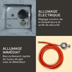 Chauffage à Gaz - Blumfeldt Andros - 40.000btu/13kw Couvercle Brûleur En Acier Inoxydable - Gris -Chauffage Équipement Magasin 88715955 5