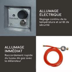 Chauffage à Gaz - Blumfeldt Pilos - 40.000 Btu/13kw - Couverture Brûleur En Acier Inoxydable - Gris -Chauffage Équipement Magasin 88716219 5