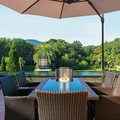 Mini Cheminée Personnelle, Cheminée à Alcool Ronde, Cheminée Au Bio-éthanol De Table De Décor De Paysage De Feu Réel, Brasero De Bureau, Pour Extérieur/Intérieur, 16.5 X 16.5 X 27.5 Cm,Blanc -Chauffage Équipement Magasin 88865667 5