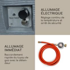 Chauffage à Gaz - Blumfeldt Vitina - 40.000btu/13kw - Couverture Brûleur En Acier Inoxydable - Gris -Chauffage Équipement Magasin 89223170 5