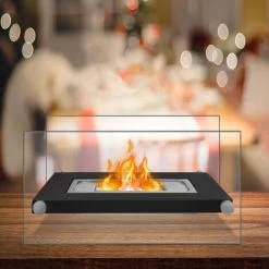Froadp Cheminée De Table Au Bioéthanol Brûleurs Portables Pour Décoration Intérieure Et Extérieure (Rectangle, 34x16.5x16cm) -Chauffage Équipement Magasin 89380400 4