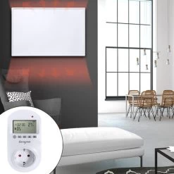 Panneau Rayonnant 600W Chauffage Infrarouge En Cristal De Carbone à Distance Avec Thermostat Numérique, Incl.TÜV GS HENGMEI -Chauffage Équipement Magasin 90040796 3