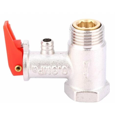 Valve De Sécurité 1/2", 0,9 MPa Valve En Laiton Nickelé pour Chauffe-eau 1 Valve De Sécurité 1/2", 0,9 MPa Valve En Laiton Nickelé pour Chauffe-eau