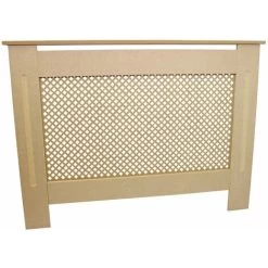 MonsterShop Cache Radiateur à Motif Grillagé En MDF Naturel Personnalisable De 111,5cm De Large X 82cm De Haut X 18,8cm De Profondeur