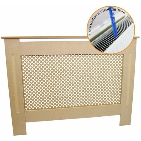 MonsterShop Cache Radiateur à Motif Grillagé En MDF Naturel Personnalisable De 111,5cm De Large X 82cm De Haut X 18,8cm De Profondeur 2 MonsterShop Cache Radiateur à Motif Grillagé En MDF Naturel Personnalisable De 111,5cm De Large X 82cm De Haut X 18,8cm De Profondeur – Image 2