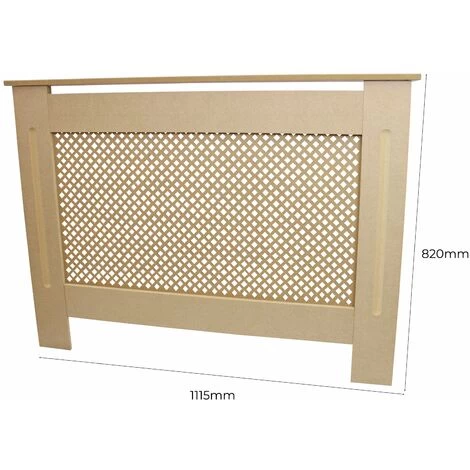 MonsterShop Cache Radiateur à Motif Grillagé En MDF Naturel Personnalisable De 111,5cm De Large X 82cm De Haut X 18,8cm De Profondeur 5 MonsterShop Cache Radiateur à Motif Grillagé En MDF Naturel Personnalisable De 111,5cm De Large X 82cm De Haut X 18,8cm De Profondeur – Image 5